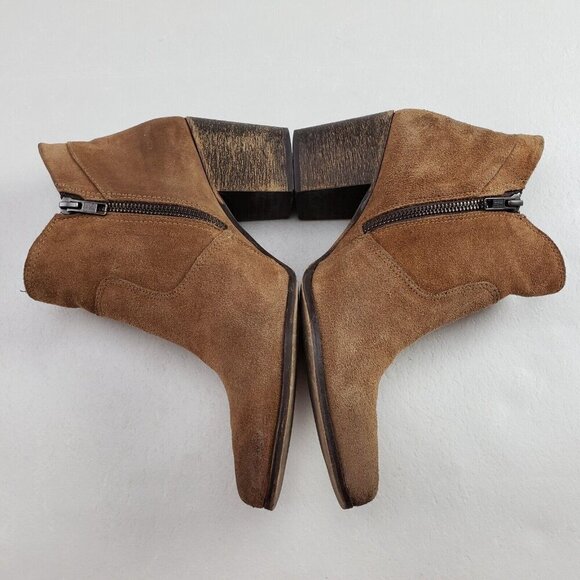 Freebird Rock Suede Ankle Boot Womens 9 Brown Side Zip Heeled Pointed Toe Bootie - Picture 6 of 13